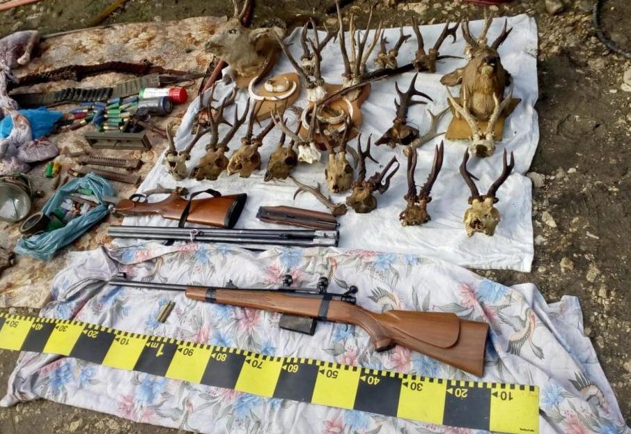 Arme aduse din Franța, găsite la Licurici, în Gorj