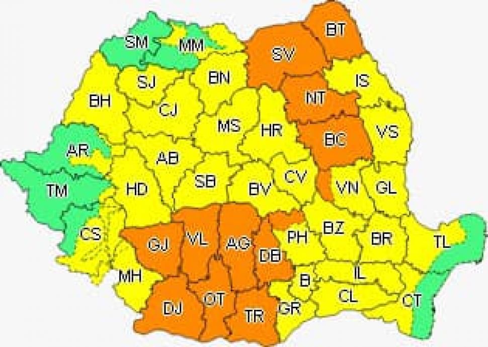 Se prelungește Codul portocaliu în Gorj