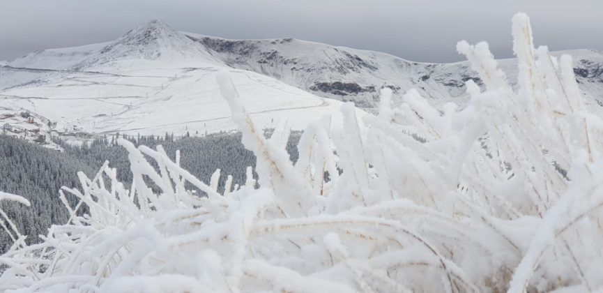 Strat de zăpadă de cinci centimetri la Rânca