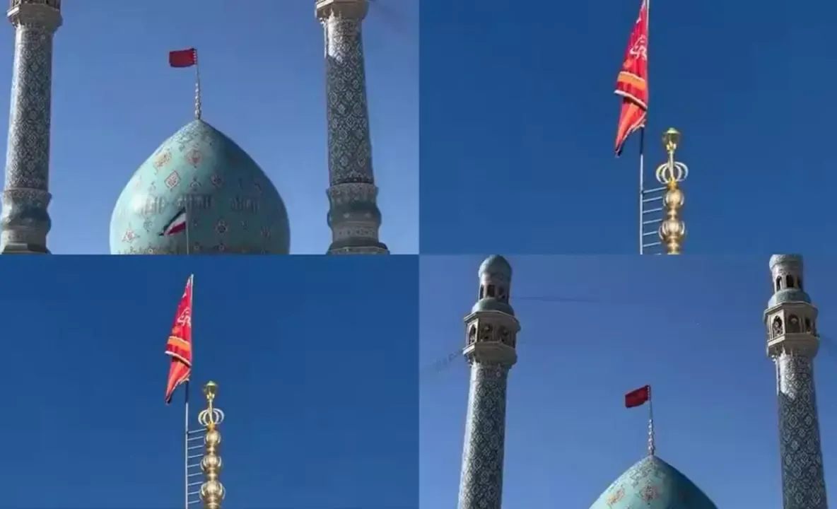 Iranul ridică steagul roșu peste cupola Moscheii Jamkaran