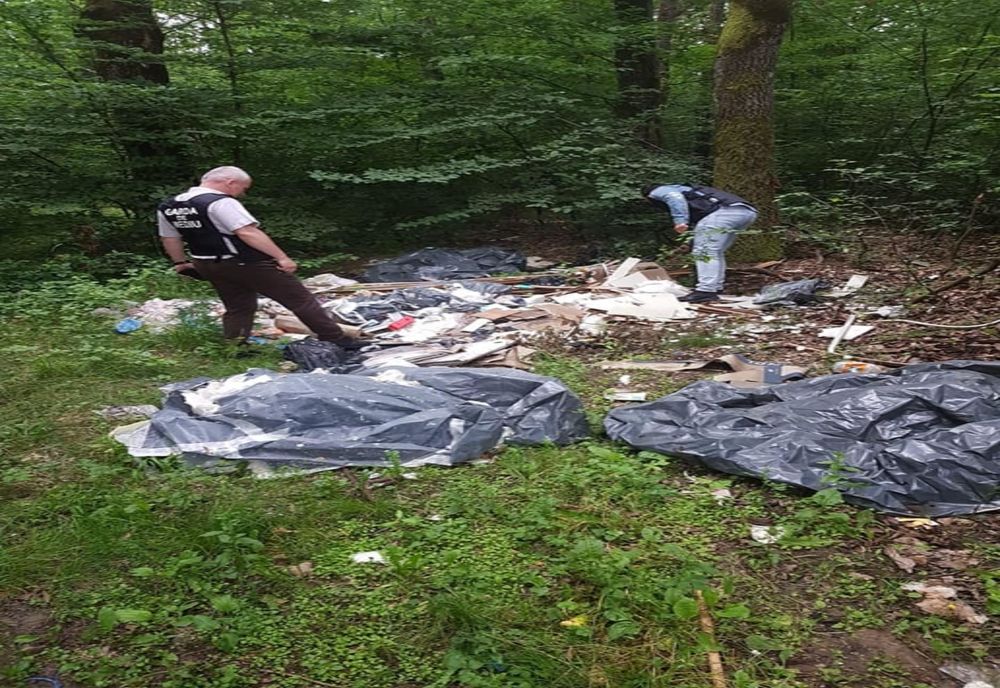 Groapă de gunoi, într-o pădure din Gorj