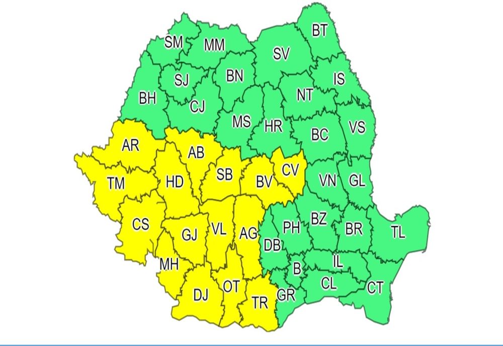 Oltenia, sub un nou Cod Galben. Ce feneomene meteo sunt aşteptate