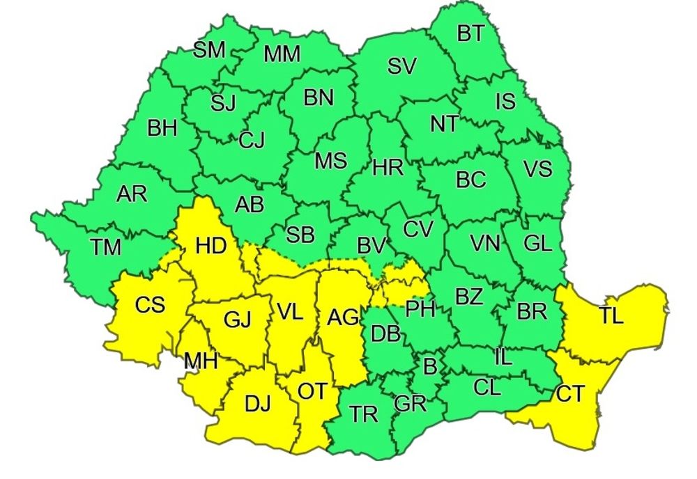 Un nou Cod Galben de ploi, în Oltenia