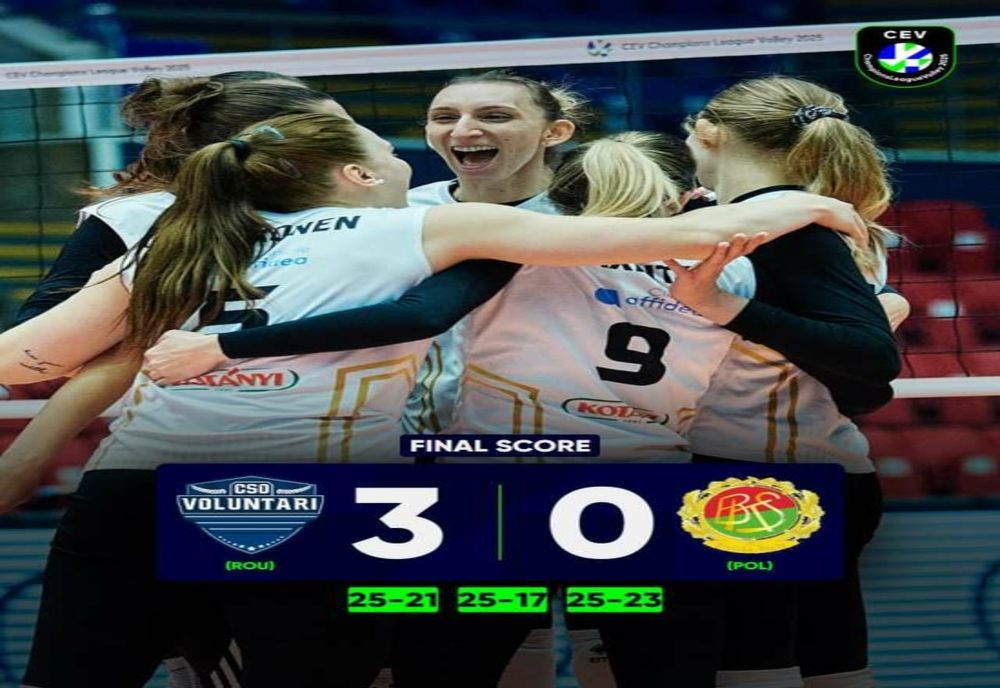 VOLEI FEMININ: CSO VOLUNTARI A OBŢINUT PRIMA SA VICTORIE ÎN GRUPELE LIGII CAMPIONILOR